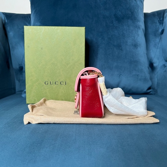 Gucci Supermini GG Marmont red & pink - Picture 4 of 6